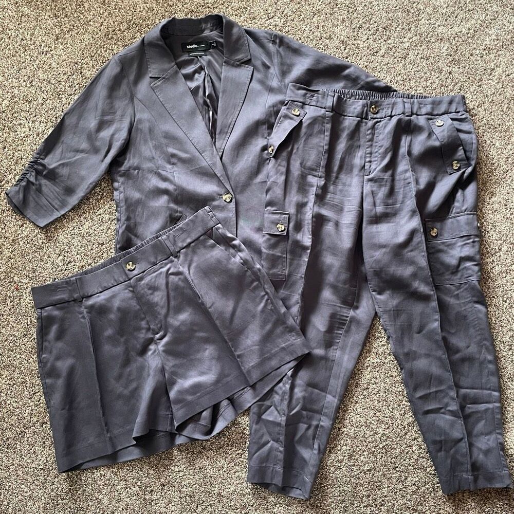 3 piece linen blend grey Torrid Studio set size 0, 16 and 14 (L/XL)
